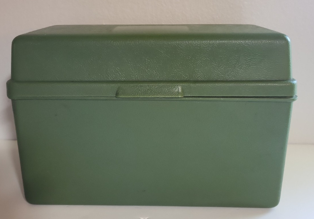 Sterling Green Recipe Holder Storage File Card Box 530 USA 4.5x8.5" Vintage 1966